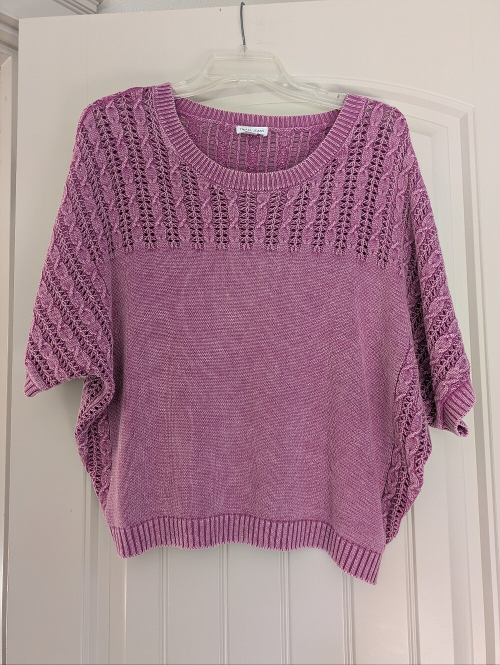 Tribal Pink Open-Knit Boxy Sweater